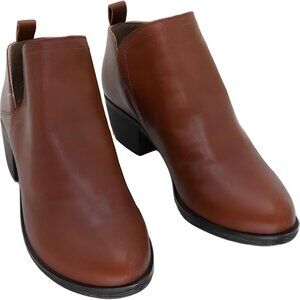 Lucky Brand Bollo Cognac Ankle Booties for Women Brown Casual US 9.5